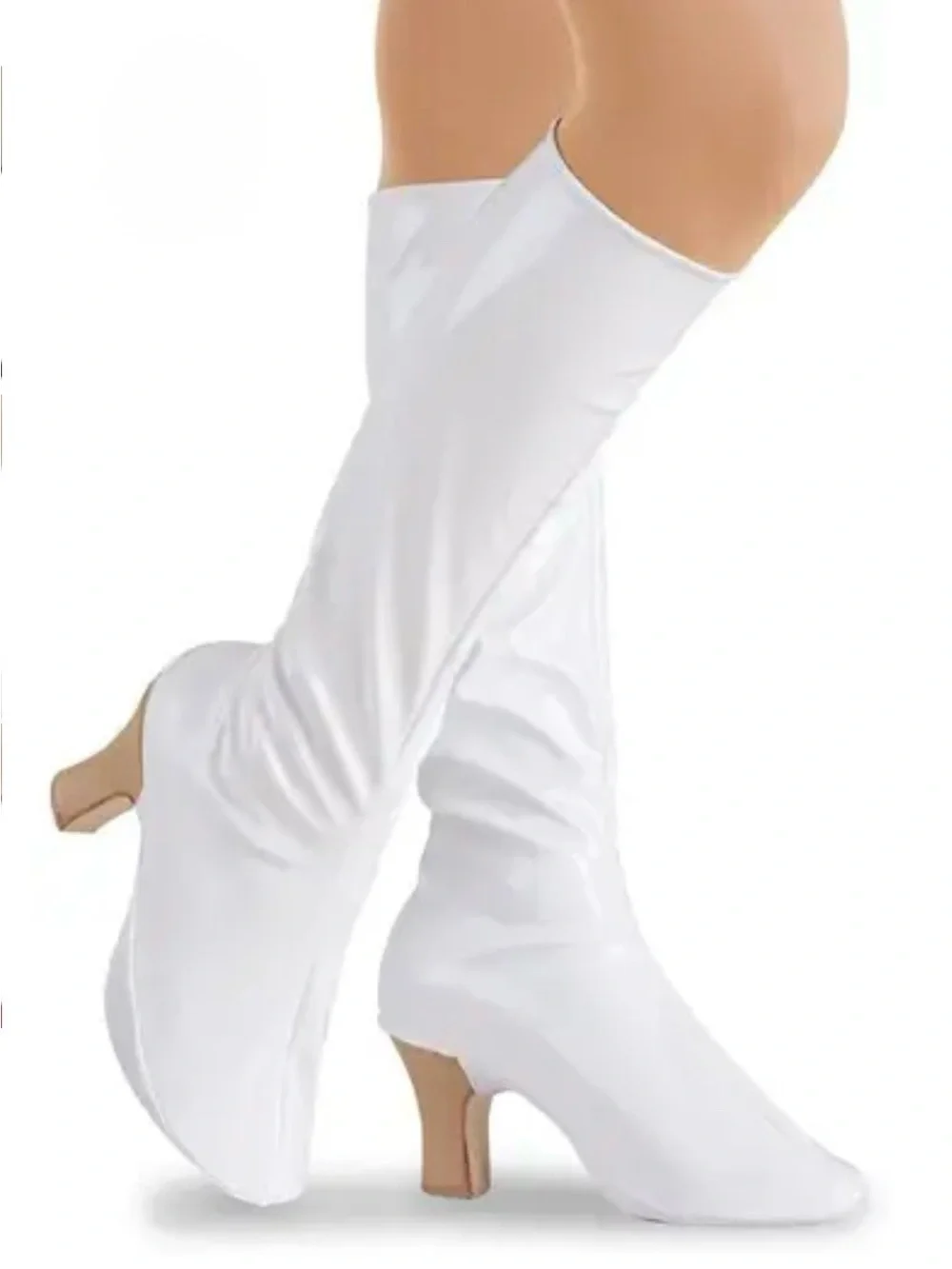 Weissman White Patent Boot Spats Shoe Covers Size Adult